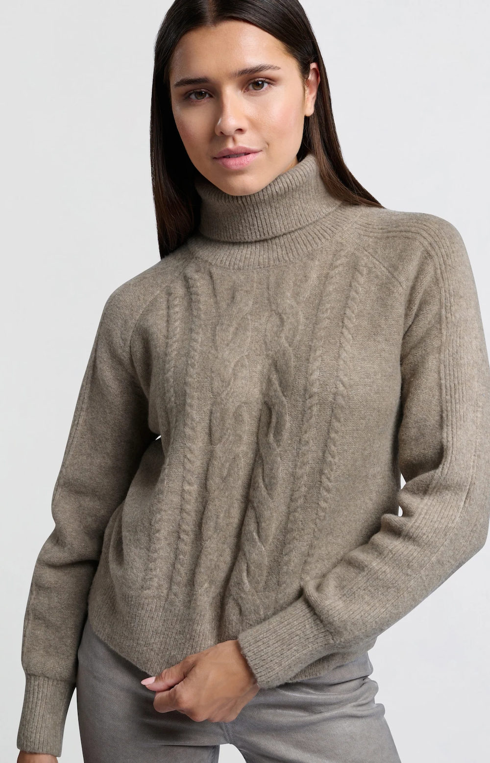 Yaya Cable Turtleneck - Moon Rock Clothing - Tops - Sweaters - Pullovers by Yaya | Grace the Boutique