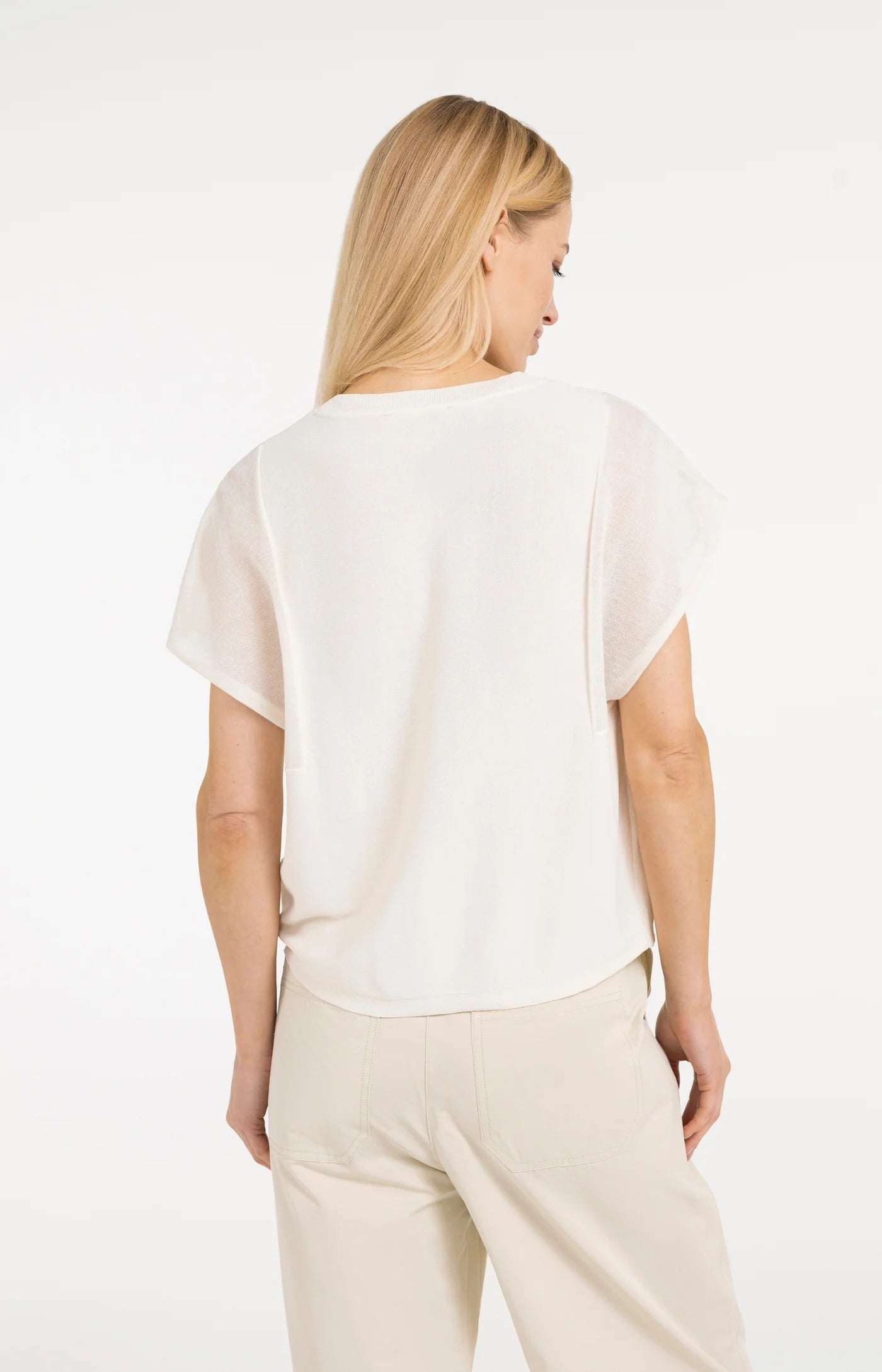 Yaya Cap Sleeve Knit - Creme