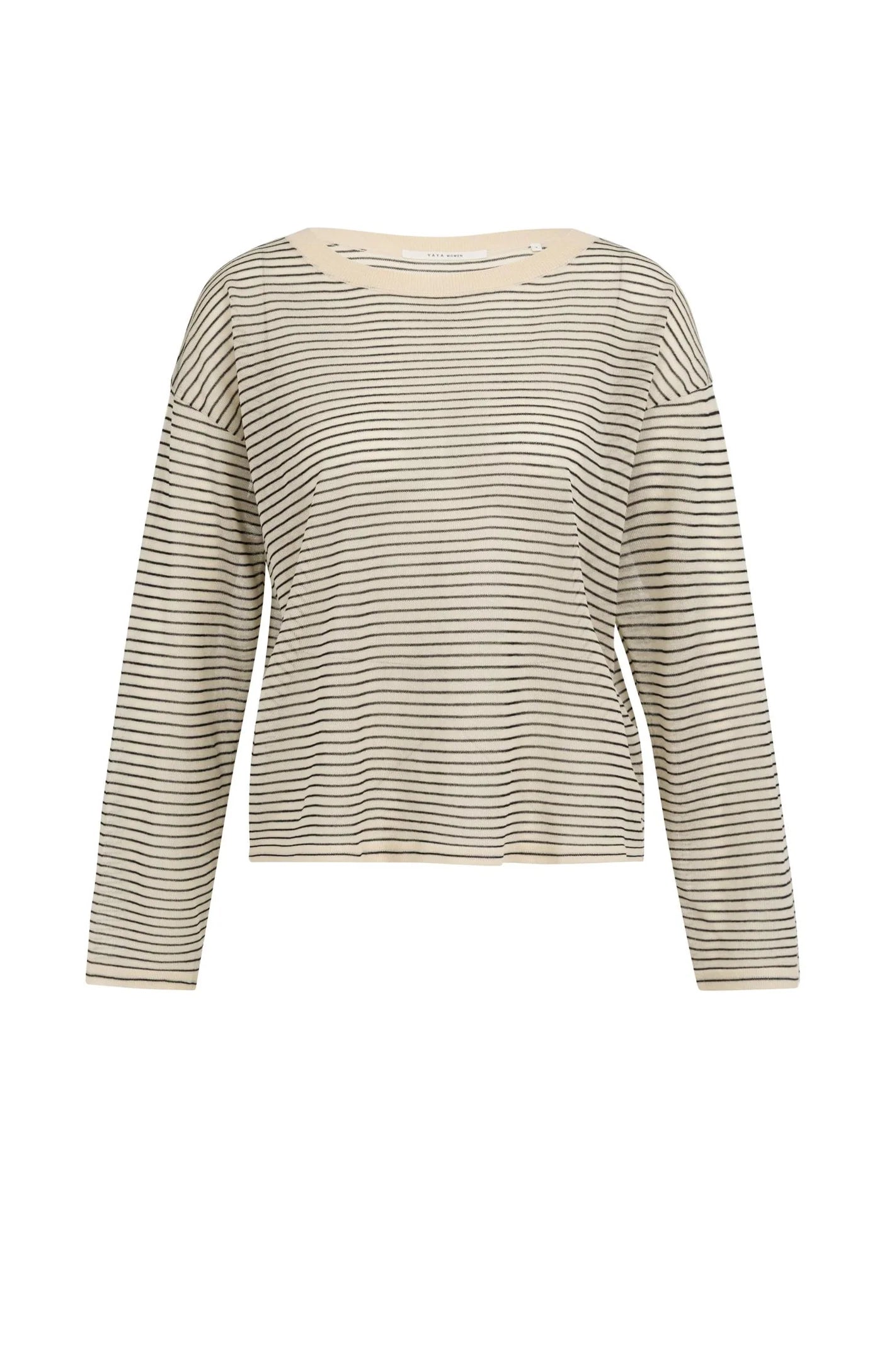 Yaya Fine Knit Sweater - Creme Stripe