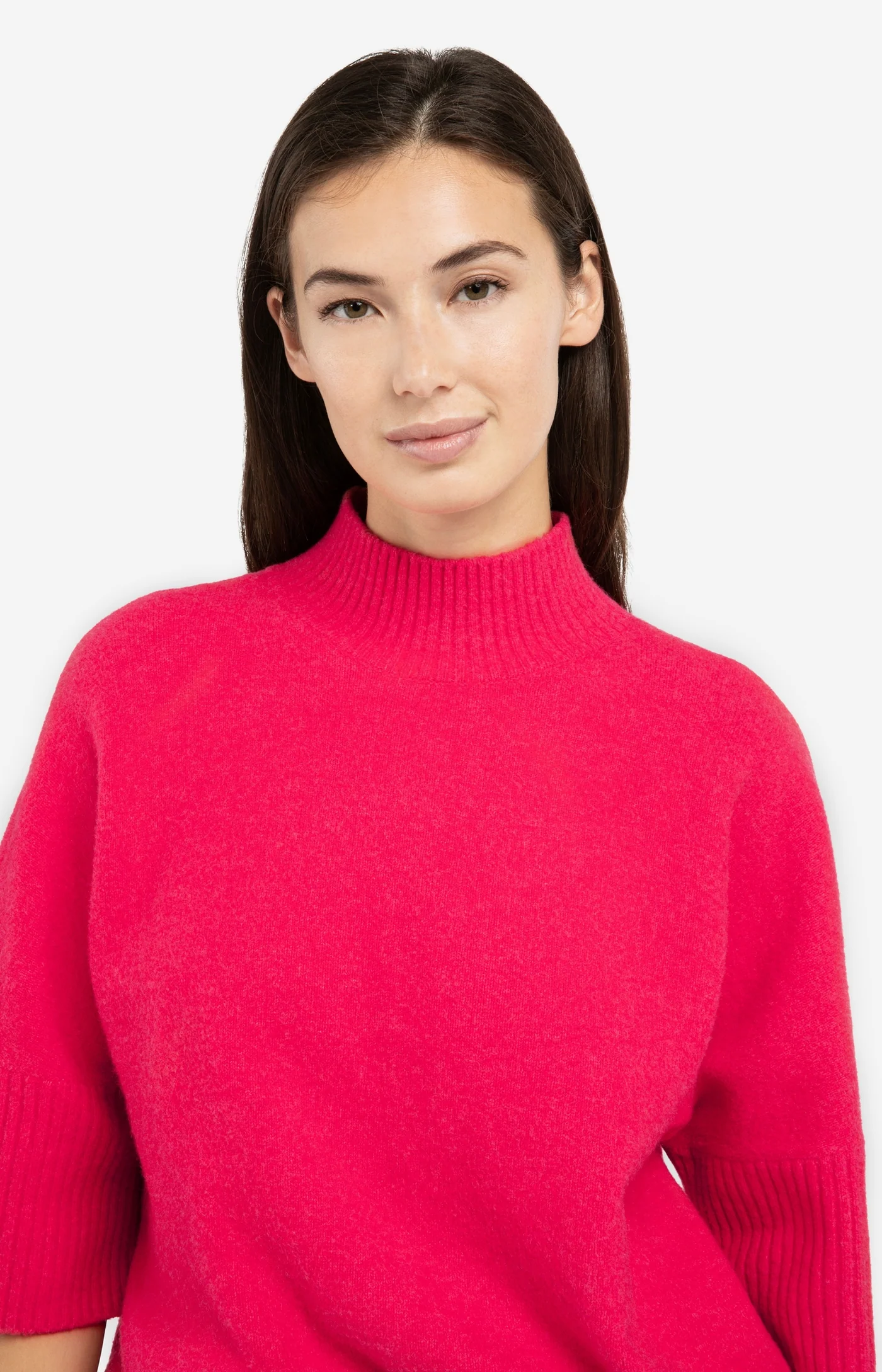 Yaya Half Sleeve Sweater - Rose Red