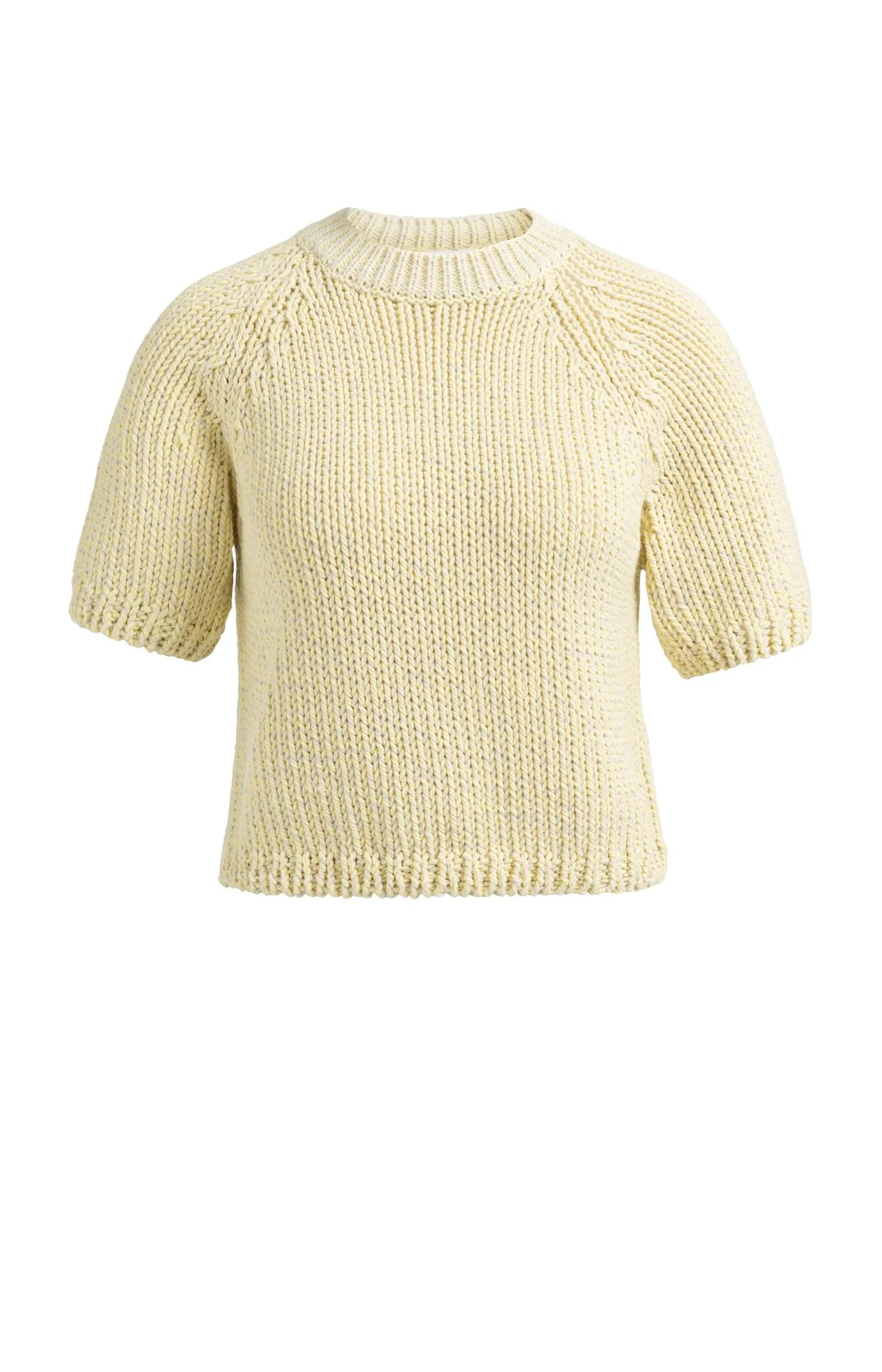 Yaya Half Sleeve Yarn Sweater - Yellow