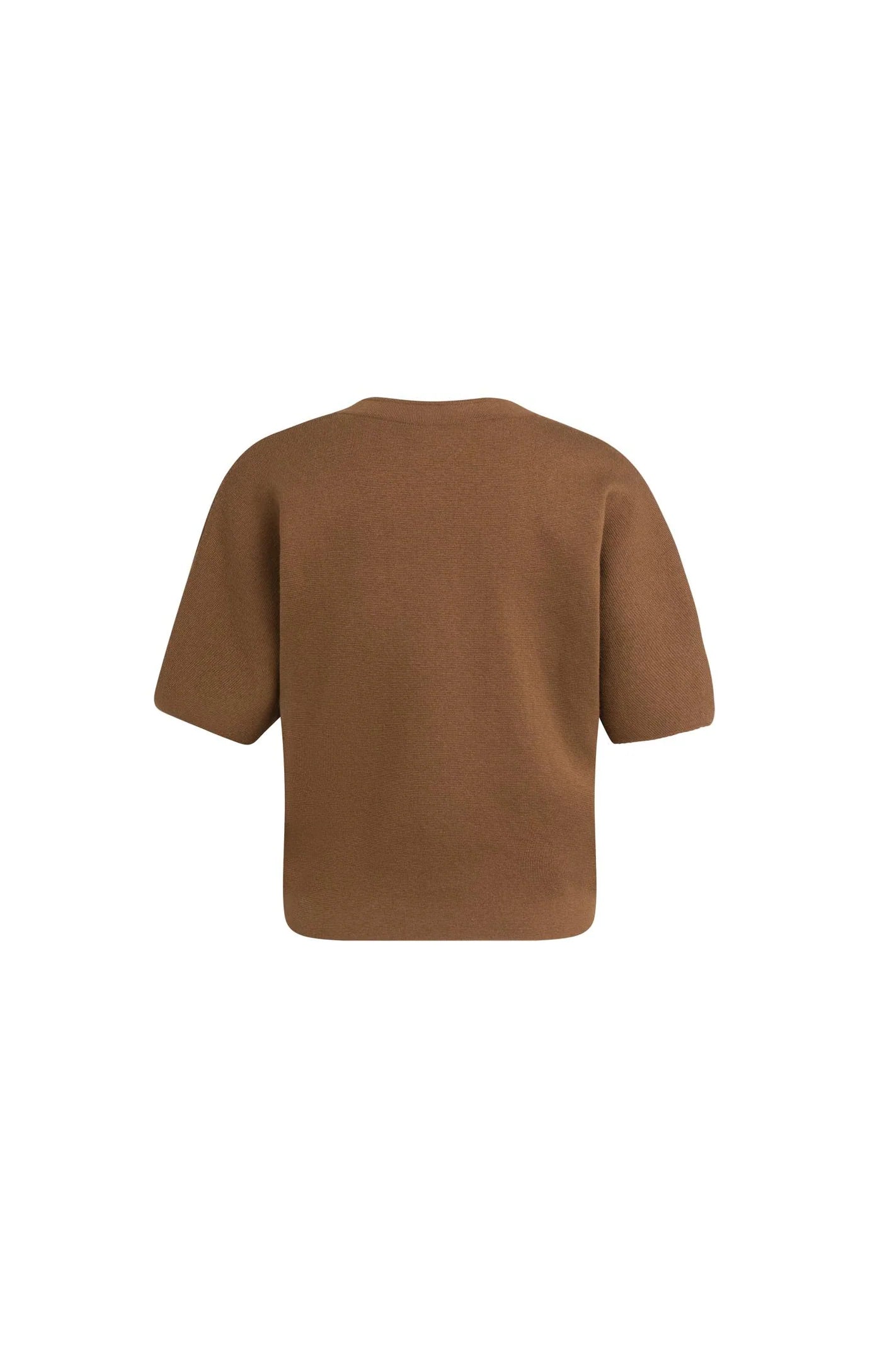 Yaya Knit Bomber Collar Tee - Bison Brown