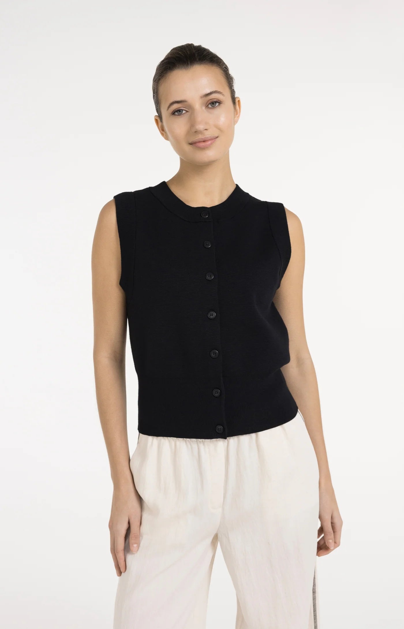 Yaya Knit Vest - Black