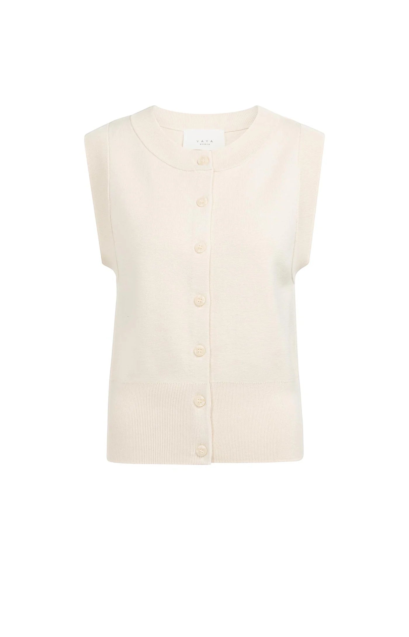 Yaya Knit Vest - Creme