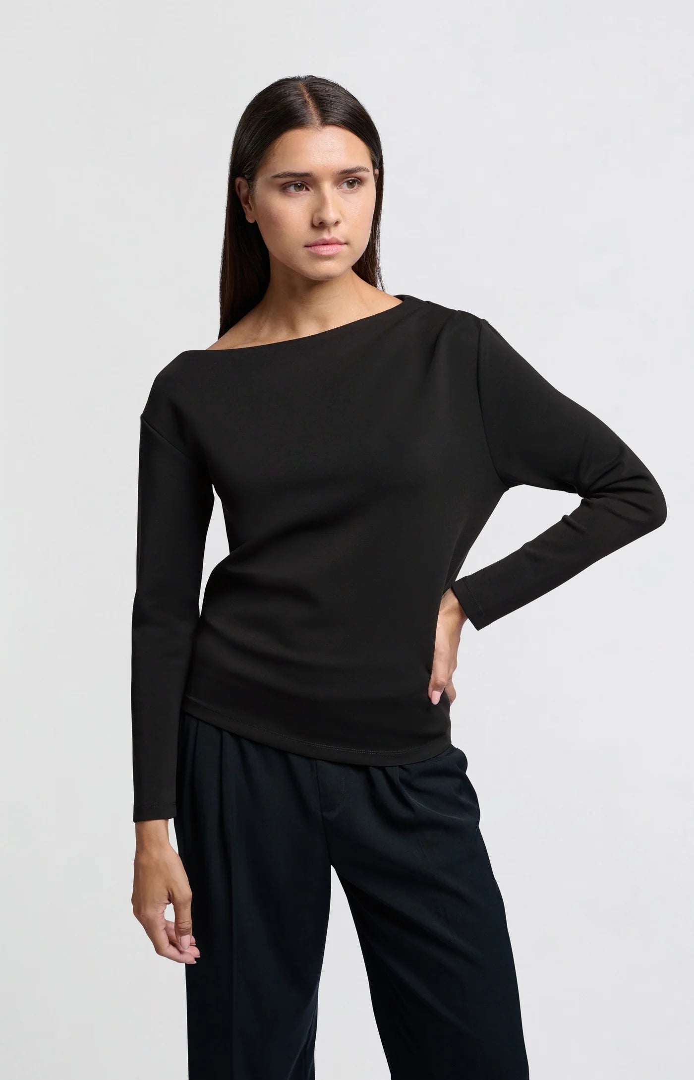 Yaya Off Shoulder Top - Black Clothing - Tops - Shirts - LS Knits by Yaya | Grace the Boutique