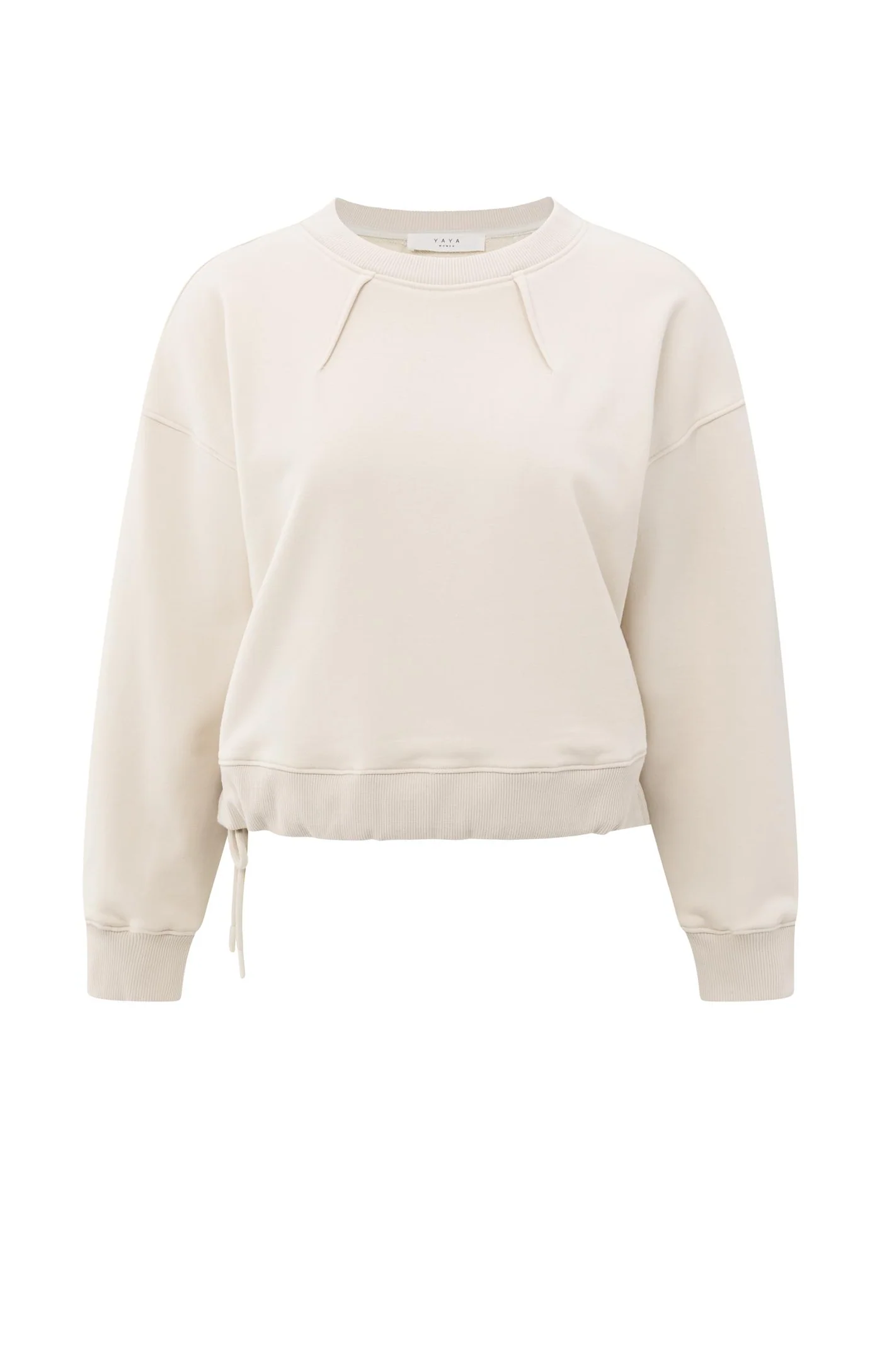 Yaya Pleat Detail Sweatshirt - Chalk White