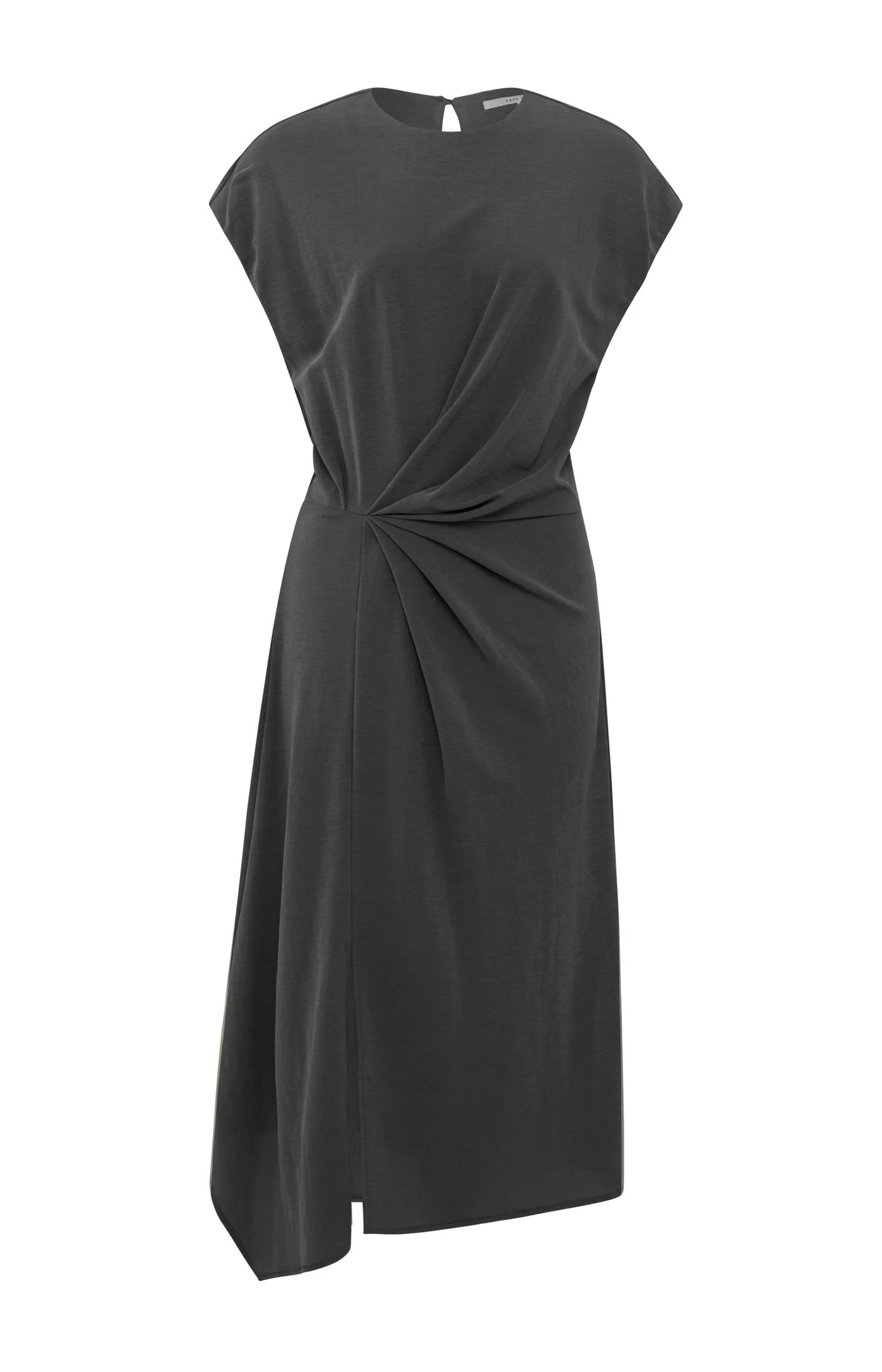 Yaya Pleated Modal Dress - Anthracite M Clothing - Dresses + Jumpsuits - Dresses - Long Dresses by Yaya | Grace the Boutique