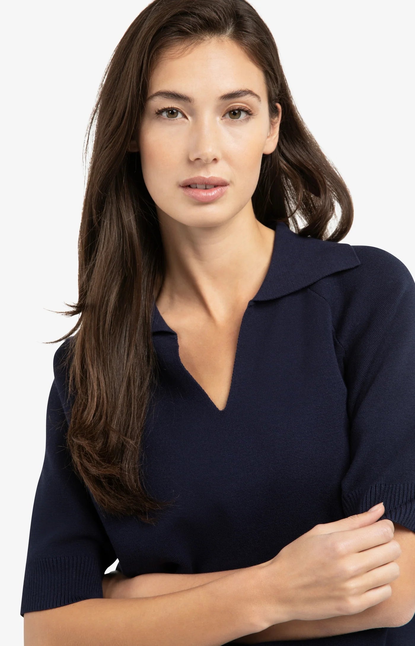 Yaya Polo Sweater - Navy