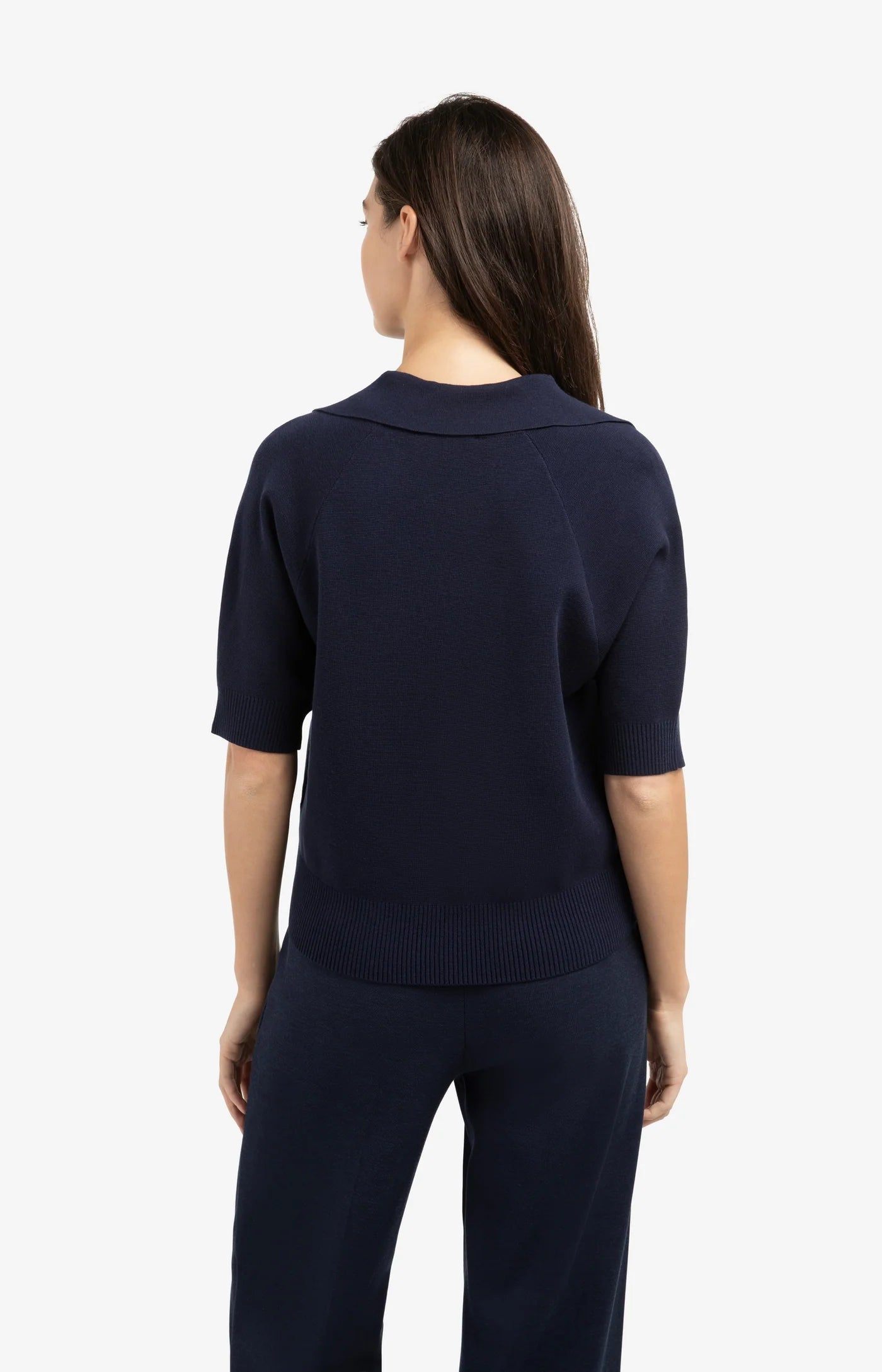 Yaya Polo Sweater - Navy