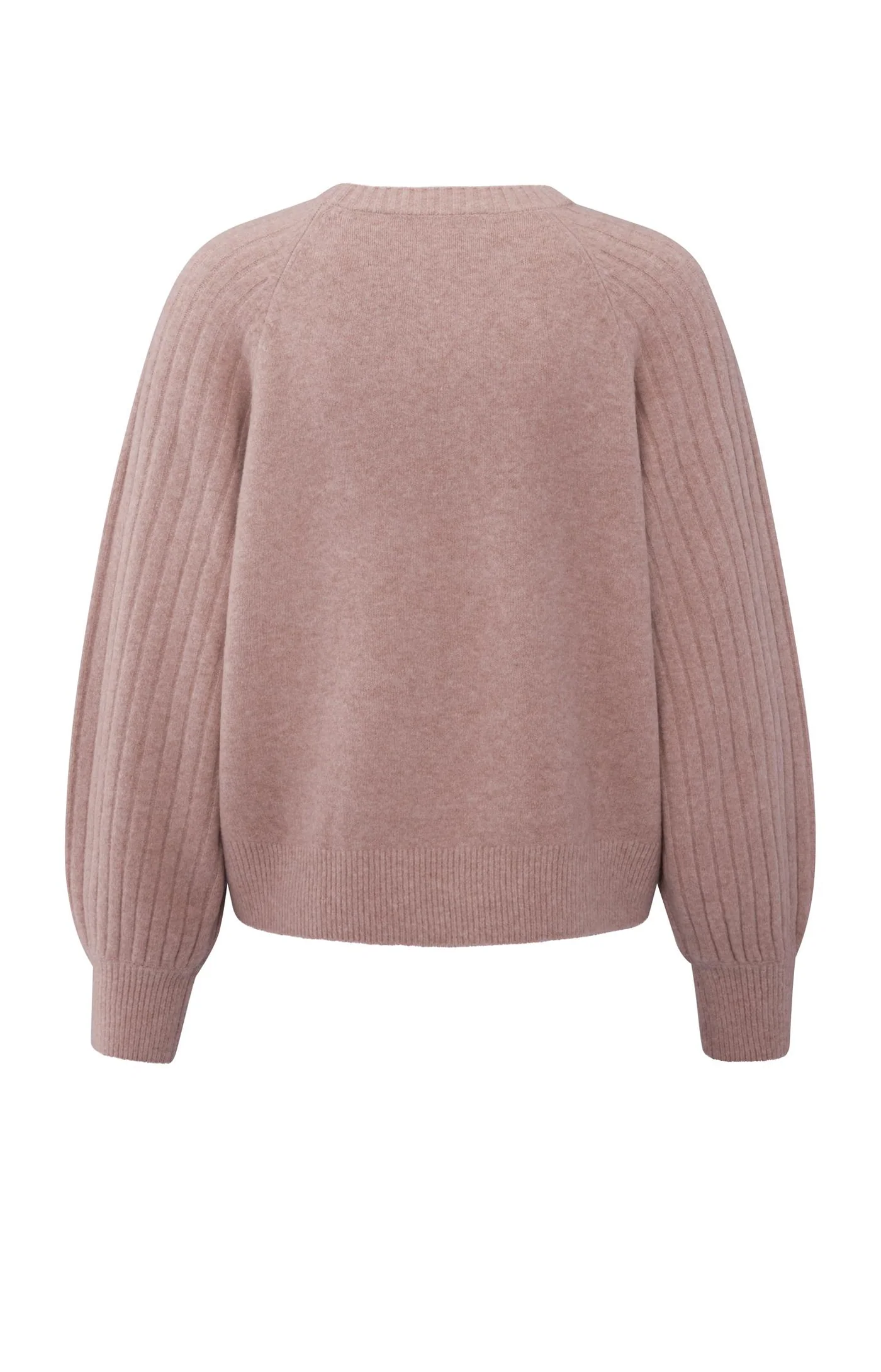 Yaya Rib Mixed Sweater - Blush Pink Melange