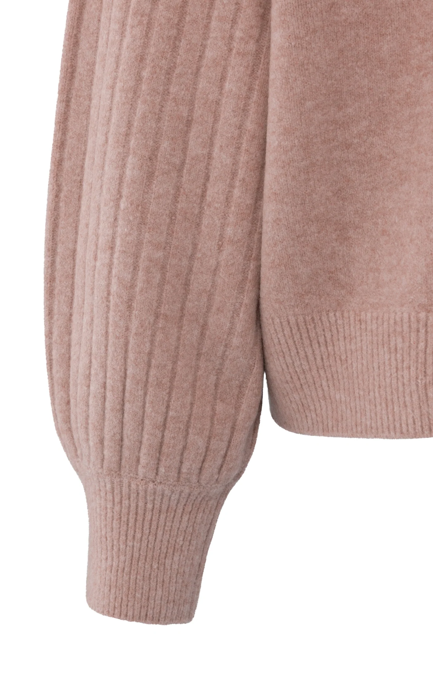 Yaya Rib Mixed Sweater - Blush Pink Melange