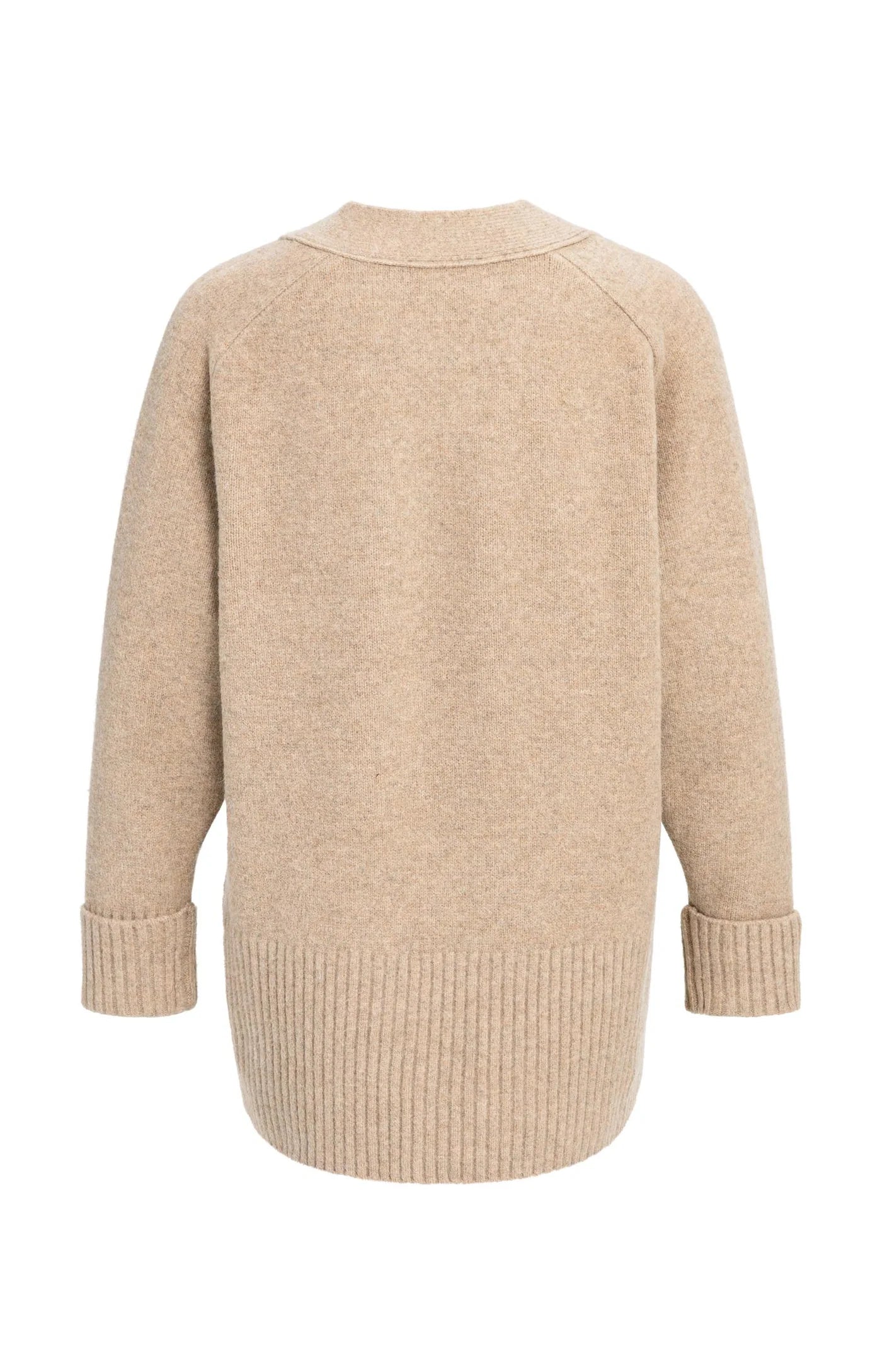 Yaya Rib Stitch Cardigan - Dark Beige