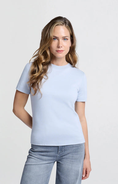 Yaya Round Neck Tee - Ice Blue Clothing - Tops - Shirts - SS Knits by Yaya | Grace the Boutique