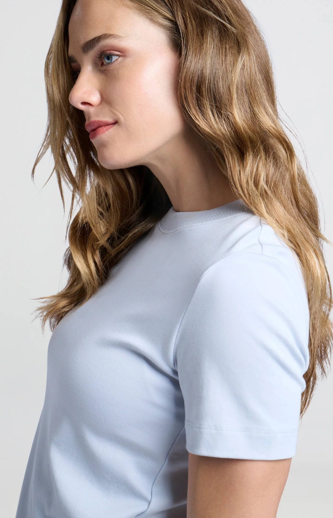 Yaya Round Neck Tee - Ice Blue Clothing - Tops - Shirts - SS Knits by Yaya | Grace the Boutique