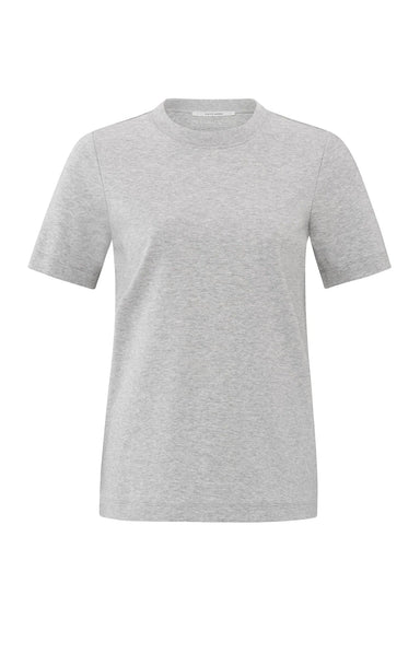 Yaya Round Neck Tee - Medium Grey Clothing - Tops - Shirts - SS Knits by Yaya | Grace the Boutique