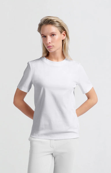 Yaya Round Neck Tee - Pure White Clothing - Tops - Shirts - SS Knits by Yaya | Grace the Boutique