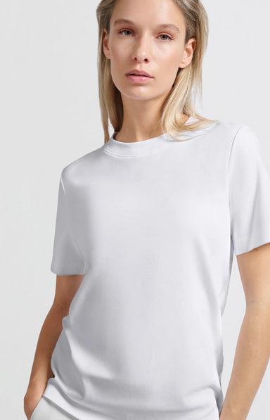 Yaya Round Neck Tee - Pure White Clothing - Tops - Shirts - SS Knits by Yaya | Grace the Boutique