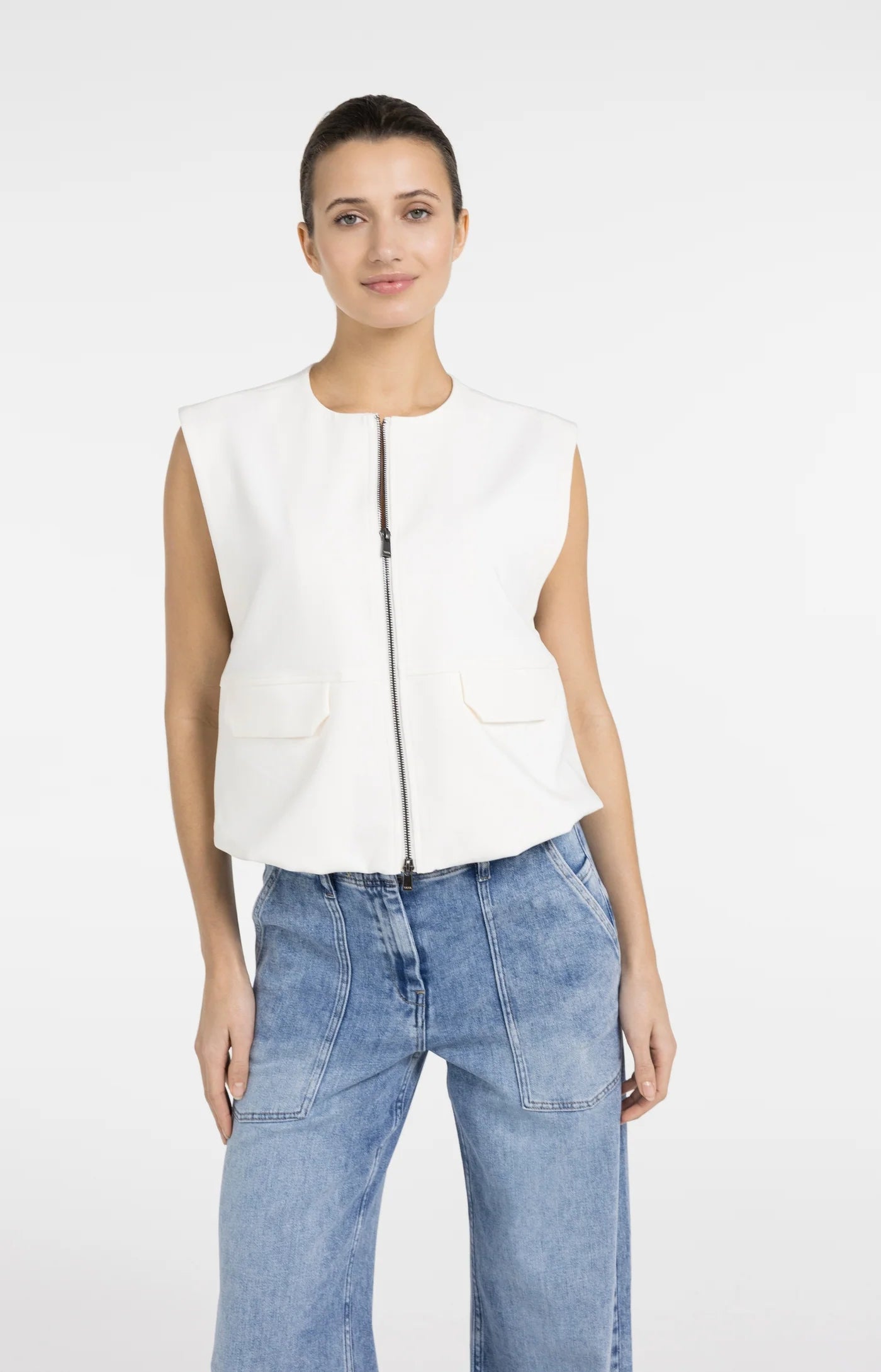 Yaya Sleeveless Jacket  - Ivory