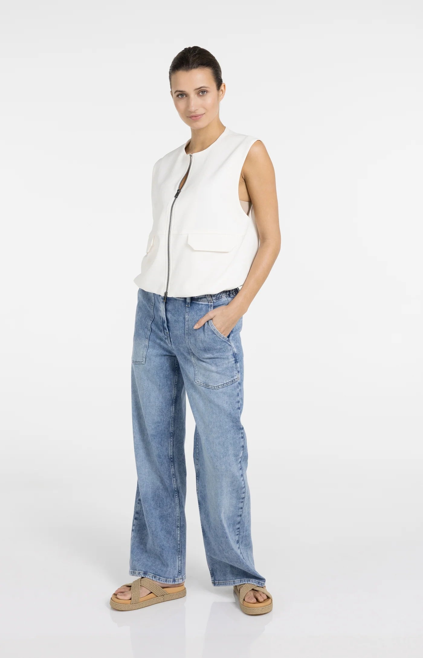 Yaya Sleeveless Jacket  - Ivory