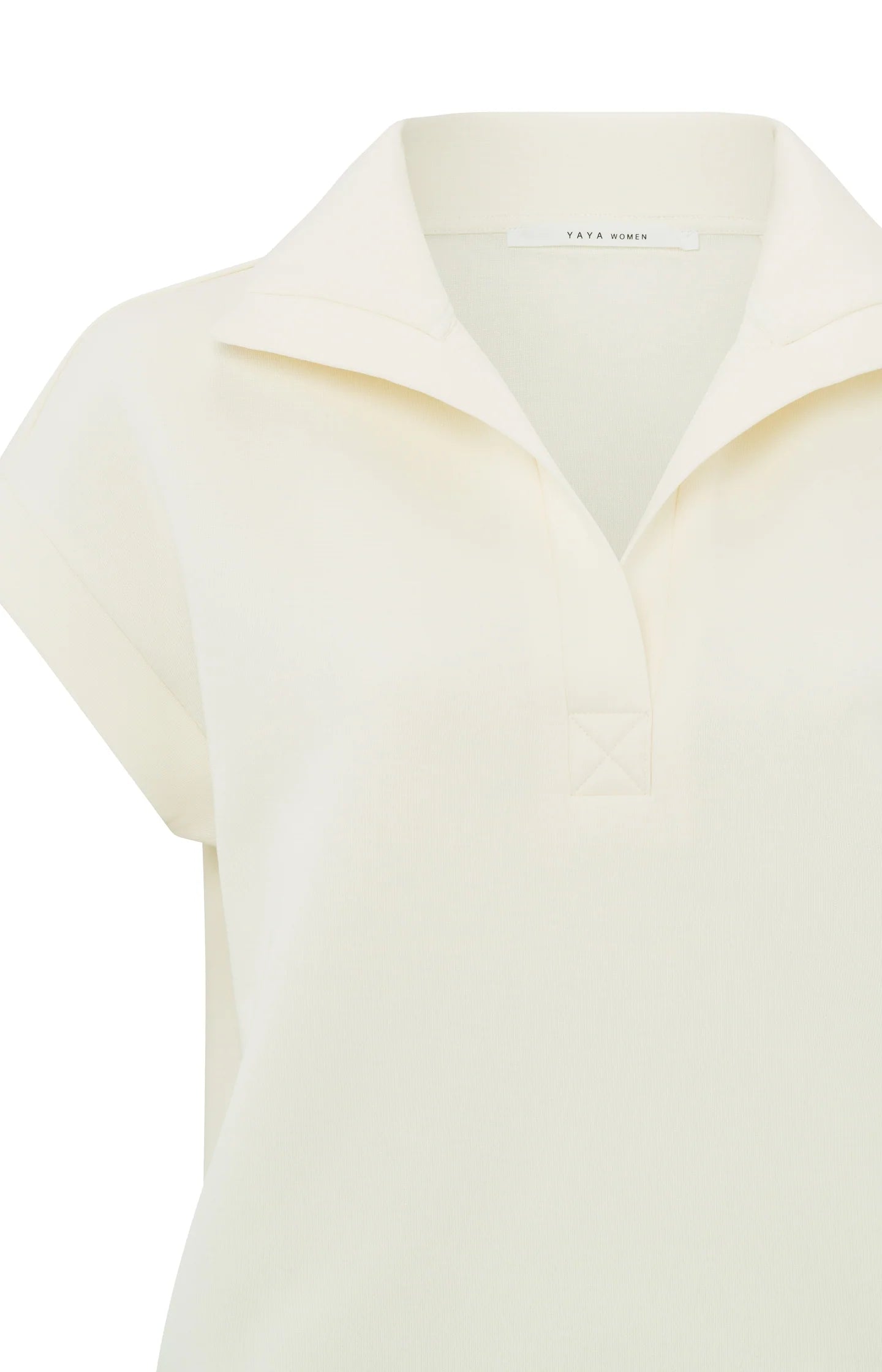 Yaya Sleeveless Polo - Ivory Clothing - Tops - Shirts - SS Knits by Yaya | Grace the Boutique