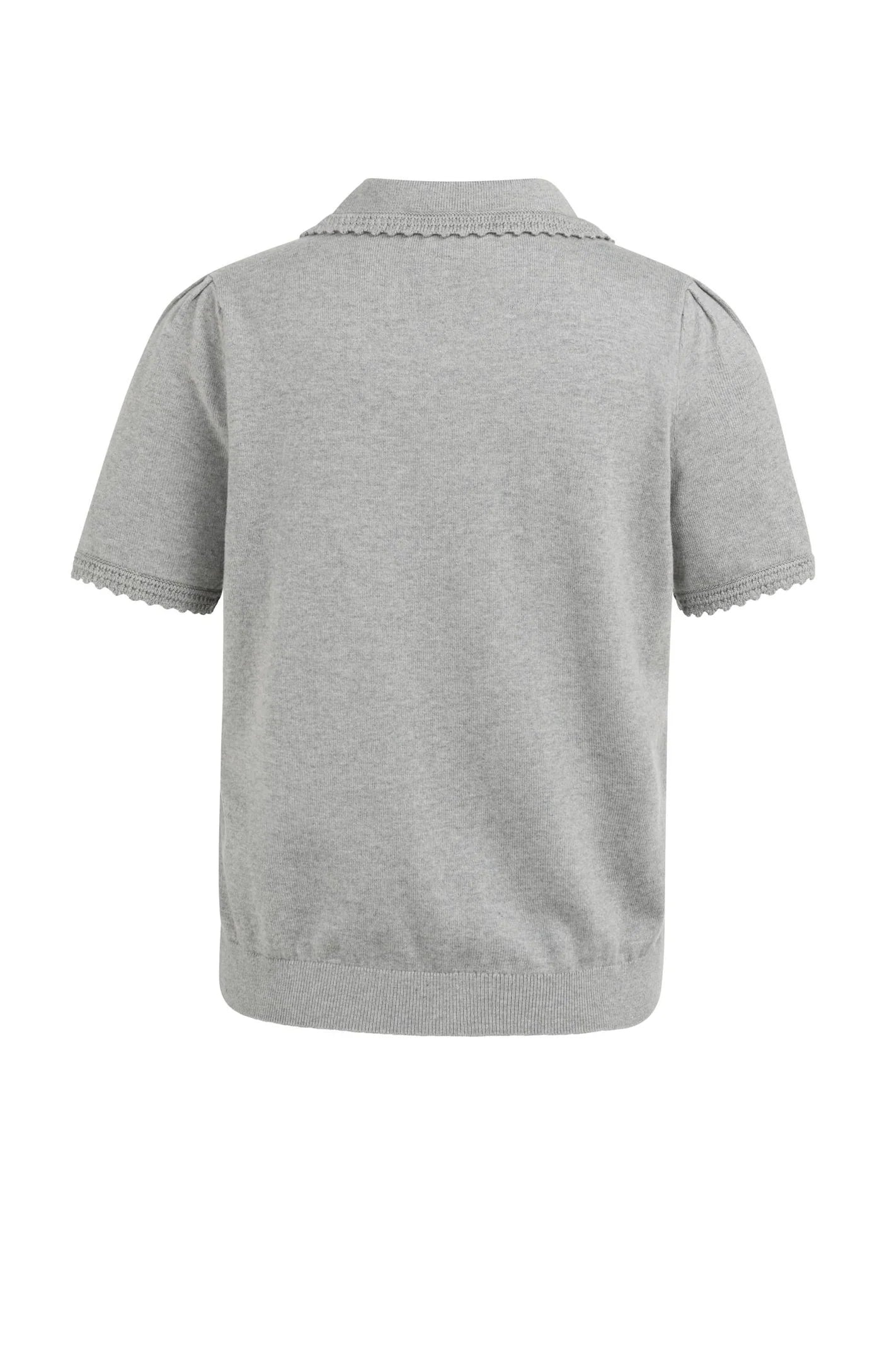 Yaya SS Collared Cardi - Grey Melange