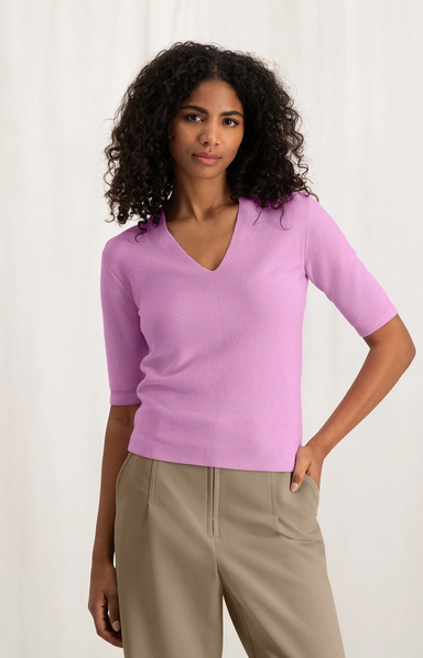 Yaya SS V-Neck - Pink Clothing - Tops - Shirts - SS Knits by Yaya | Grace the Boutique