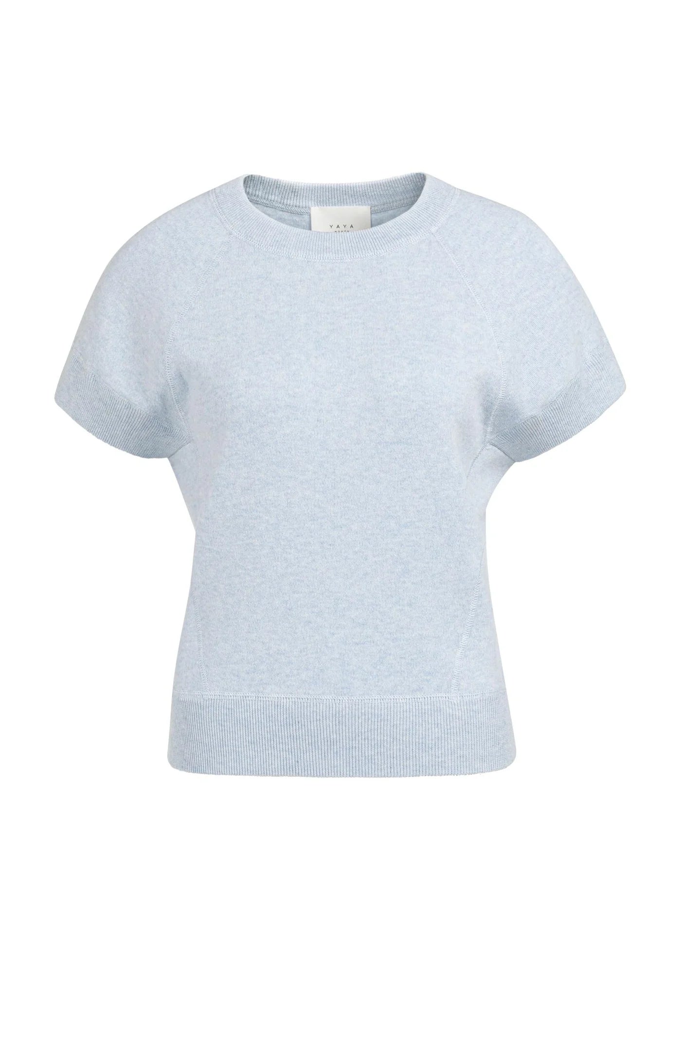 Yaya Stitch Detail Knit Tee - Light Blue