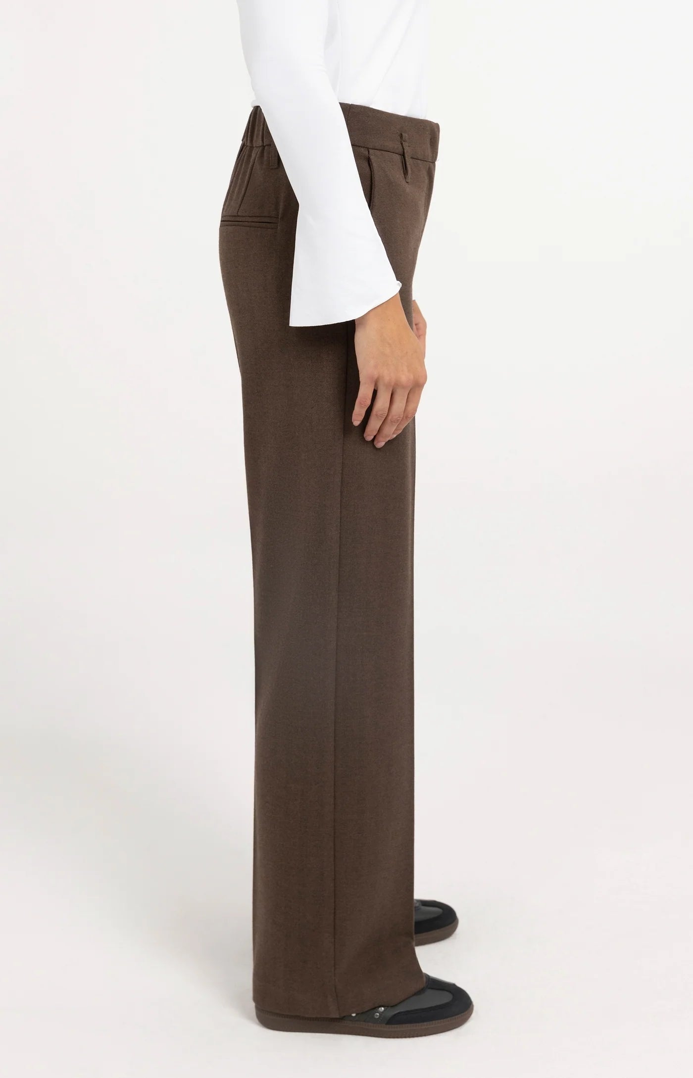 Yaya Straight Leg Dress Pant - Cocoa Brown Melange