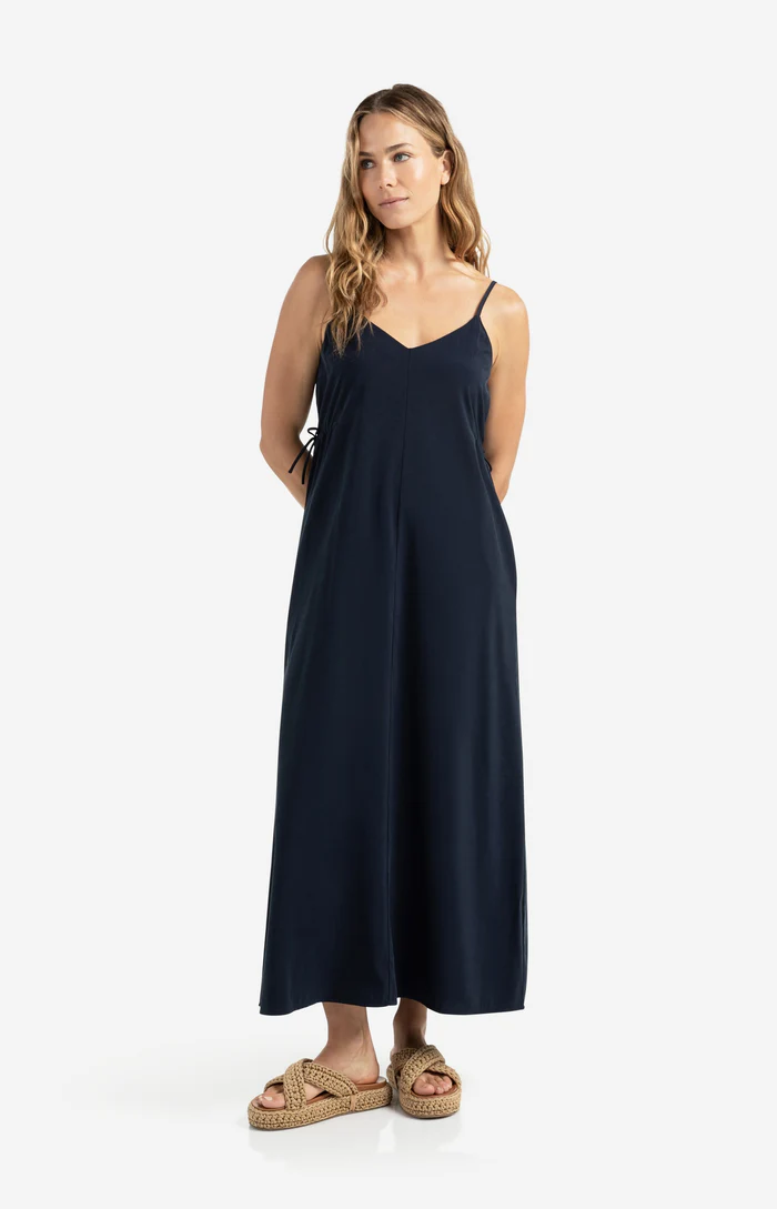 Yaya Strappy Drawstring Dress - Total Eclipse