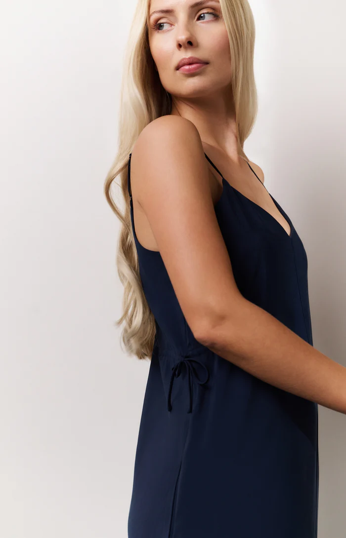 Yaya Strappy Drawstring Dress - Total Eclipse