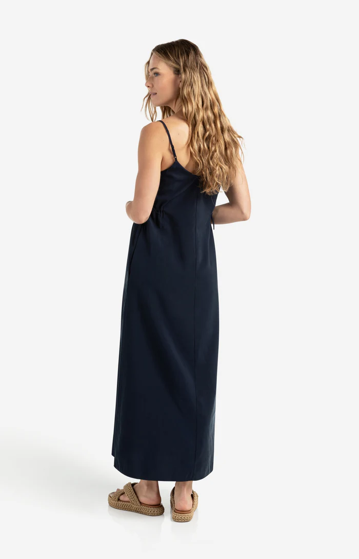 Yaya Strappy Drawstring Dress - Total Eclipse
