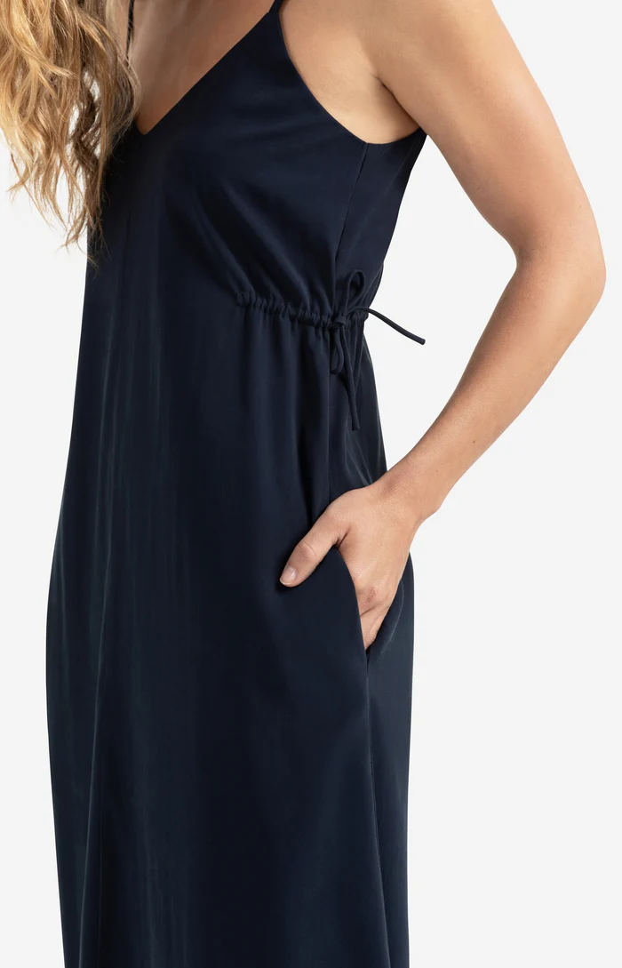 Yaya Strappy Drawstring Dress - Total Eclipse
