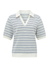 Yaya Striped Rib Polo - Xenon Blue Dessin Clothing - Tops - Shirts - SS Knits by Yaya | Grace the Boutique