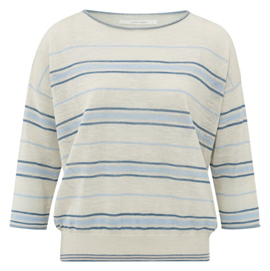 Yaya Striped Sweater - Beige Dessin Clothing - Tops - Sweaters - Pullovers by Yaya | Grace the Boutique
