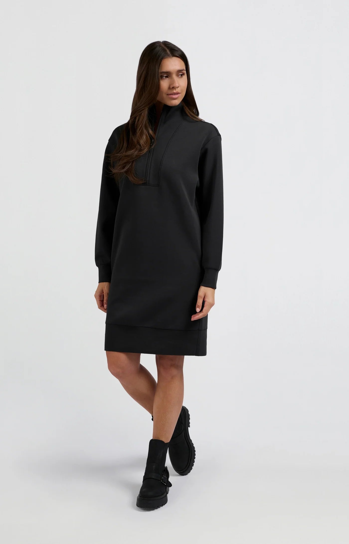 Yaya Sweater Dress - Anthracite Clothing - Dresses + Jumpsuits - Dresses - Short Dresses by Yaya | Grace the Boutique