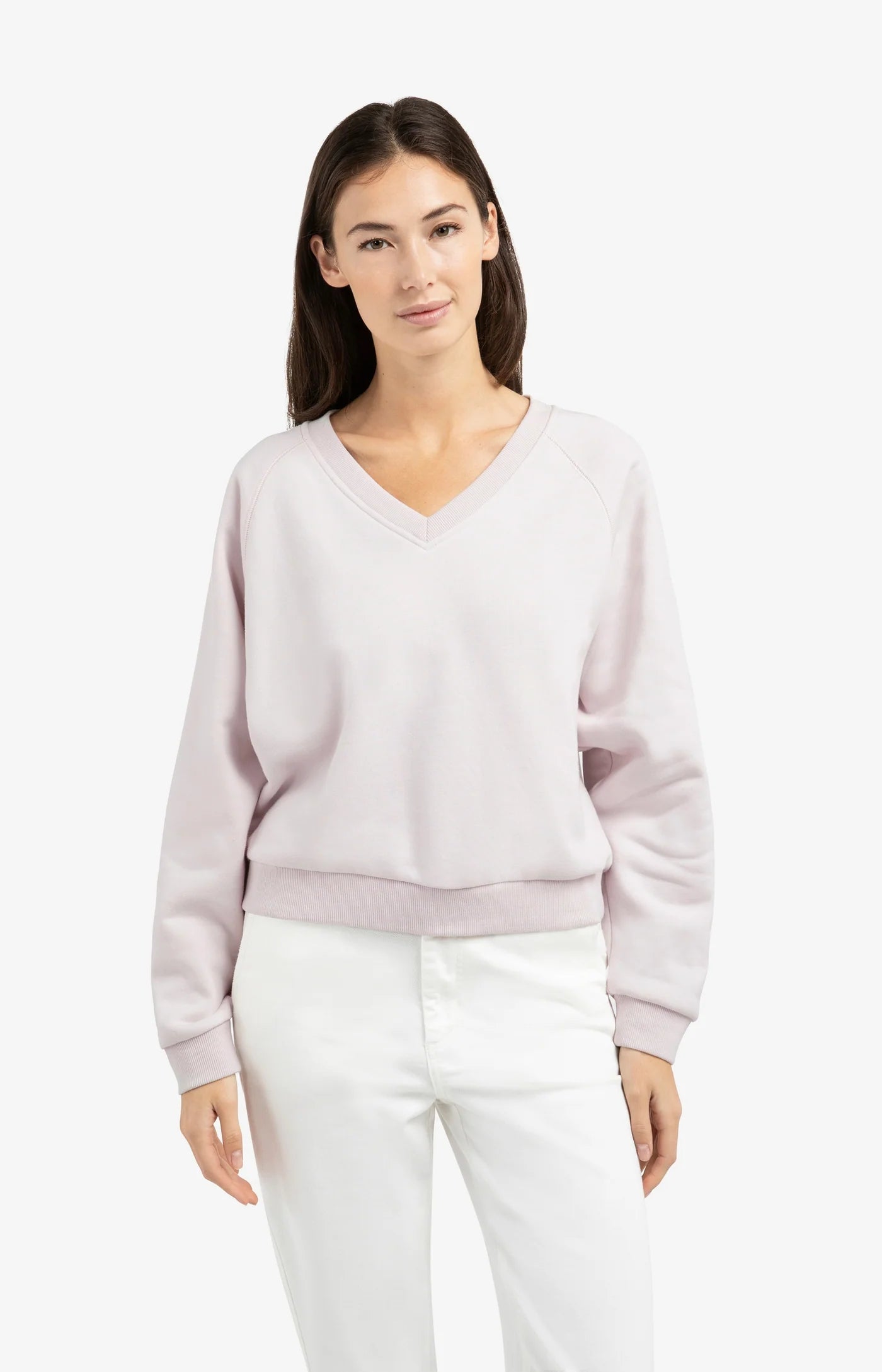 Yaya V Neck Sweatshirt - Lilac