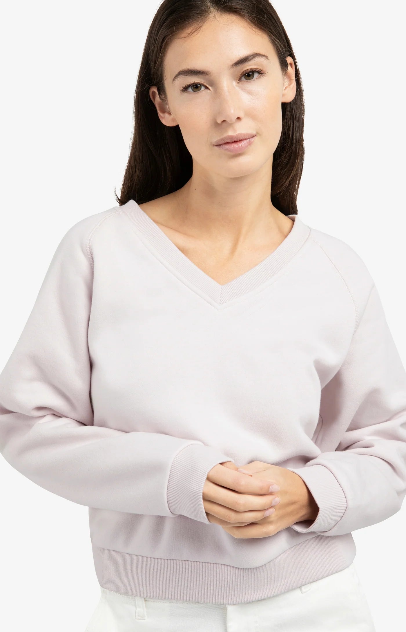 Yaya V Neck Sweatshirt - Lilac