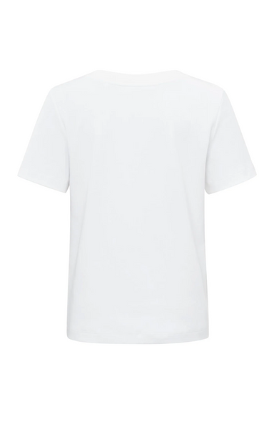 Yaya V-Neck Tee - Pure White Clothing - Tops - Shirts - SS Knits by Yaya | Grace the Boutique