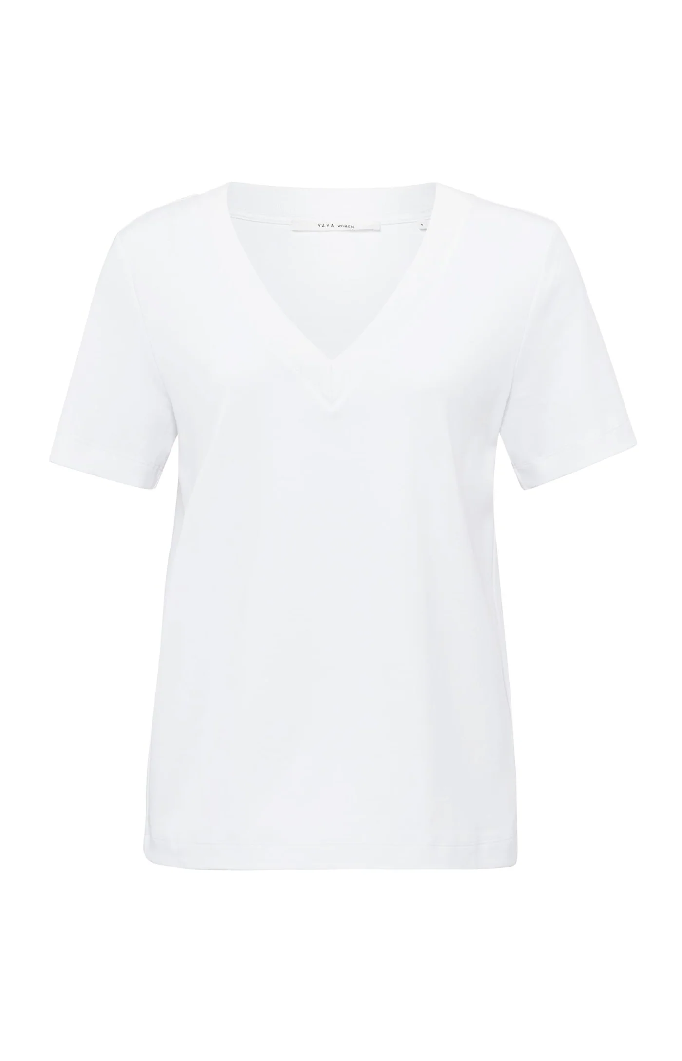 Yaya V-Neck Tee - Pure White Clothing - Tops - Shirts - SS Knits by Yaya | Grace the Boutique