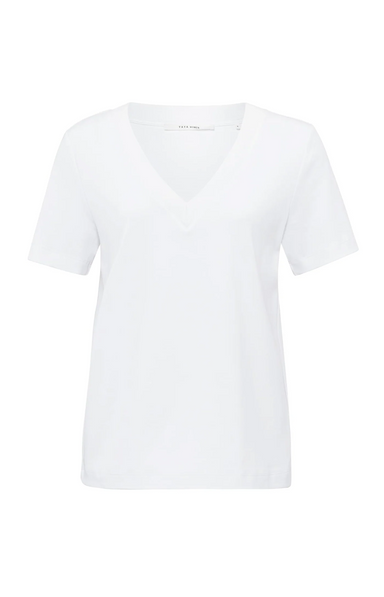 Yaya V-Neck Tee - Pure White Clothing - Tops - Shirts - SS Knits by Yaya | Grace the Boutique