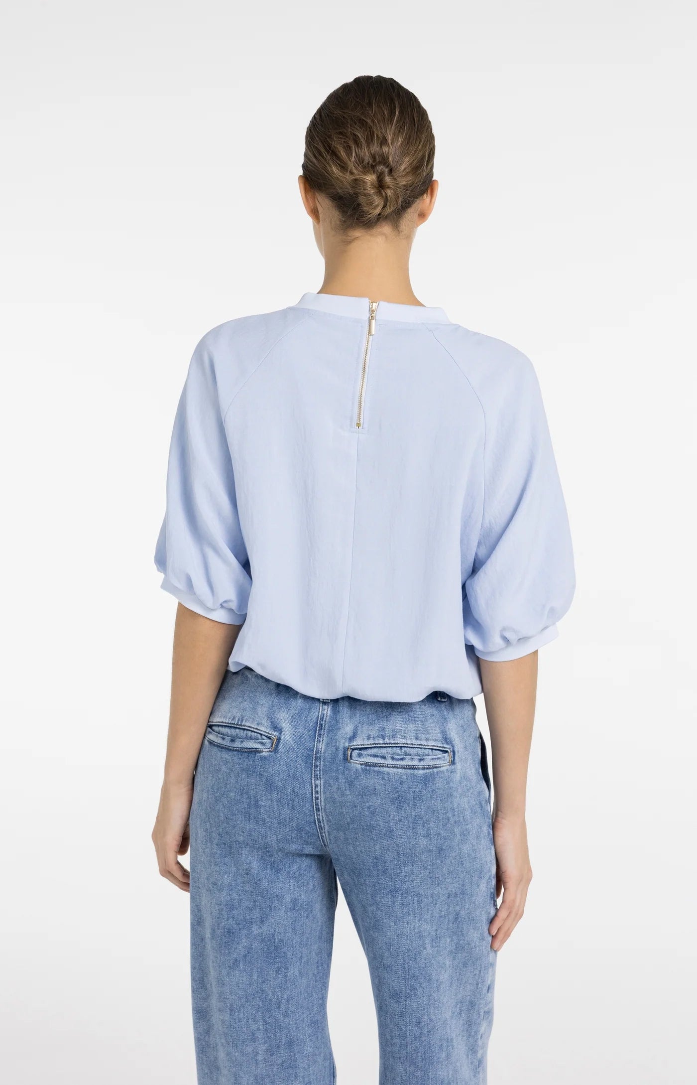Yaya Woven Balloon Tee - Light Blue