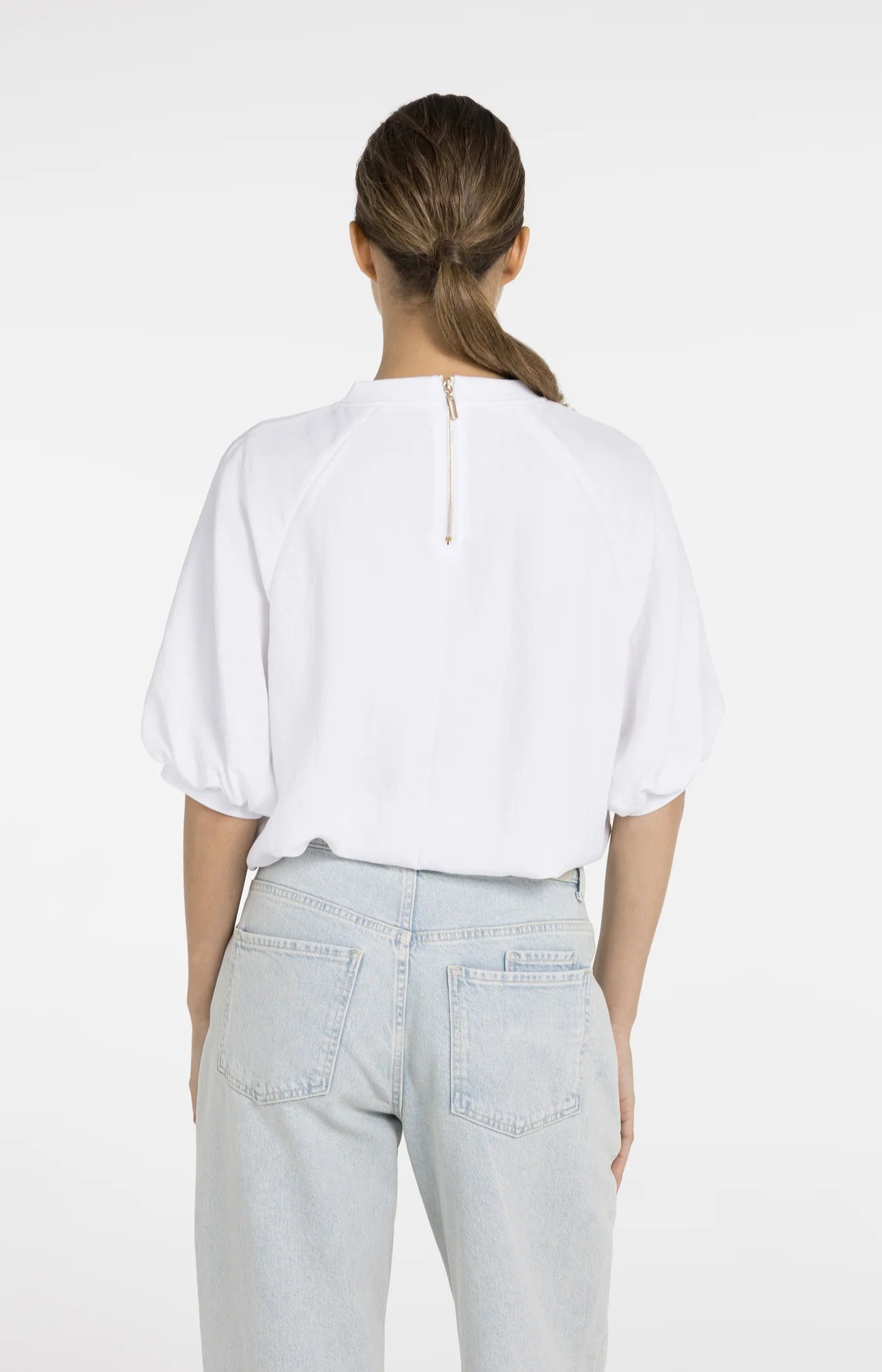 Yaya Woven Balloon Tee - White