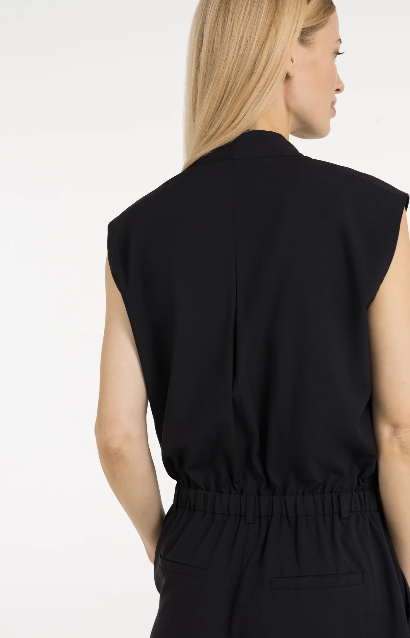 Yaya Woven Sleeveless Romper - Black