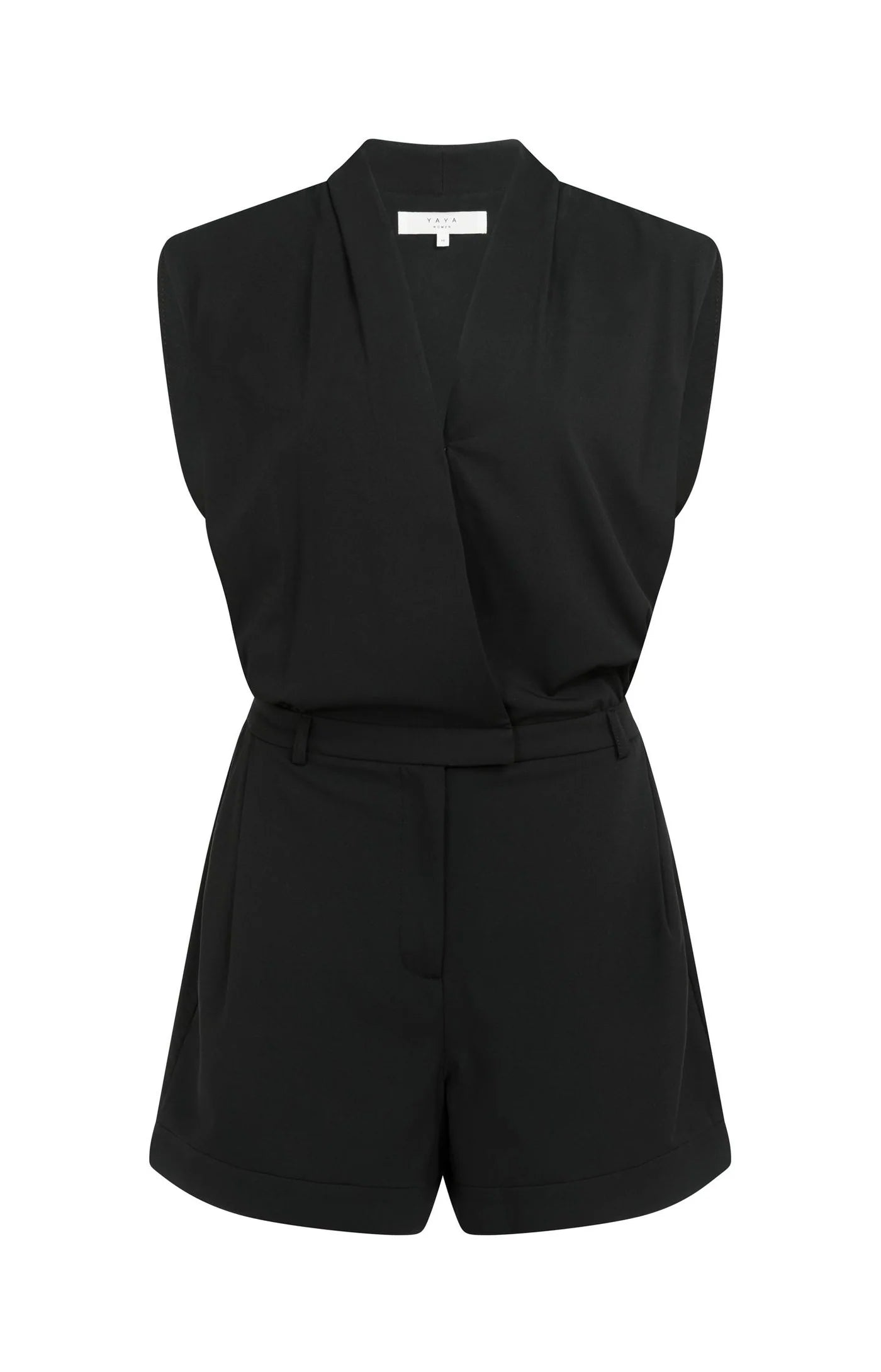 Yaya Woven Sleeveless Romper - Black
